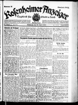 Rosenheimer Anzeiger Mittwoch 19. April 1922