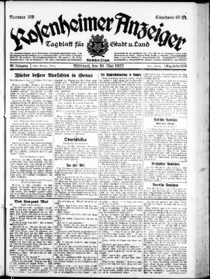 Rosenheimer Anzeiger Mittwoch 10. Mai 1922