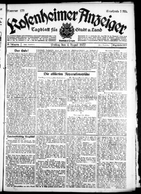 Rosenheimer Anzeiger Freitag 4. August 1922