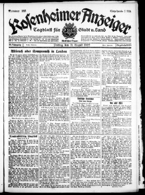 Rosenheimer Anzeiger Freitag 11. August 1922