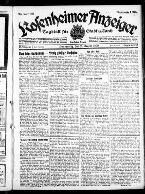 Rosenheimer Anzeiger Donnerstag 31. August 1922