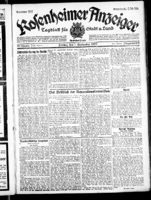 Rosenheimer Anzeiger Freitag 1. September 1922