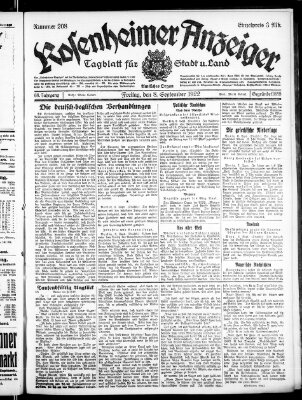 Rosenheimer Anzeiger Freitag 8. September 1922