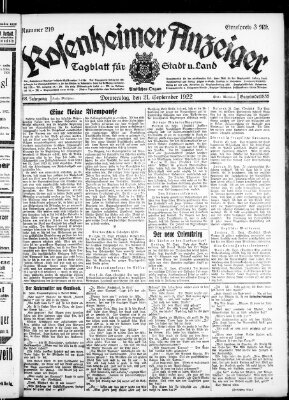 Rosenheimer Anzeiger Donnerstag 21. September 1922