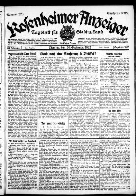 Rosenheimer Anzeiger Dienstag 26. September 1922