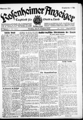 Rosenheimer Anzeiger Montag 9. Oktober 1922