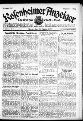 Rosenheimer Anzeiger Montag 23. Oktober 1922