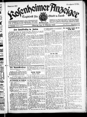 Rosenheimer Anzeiger Dienstag 31. Oktober 1922