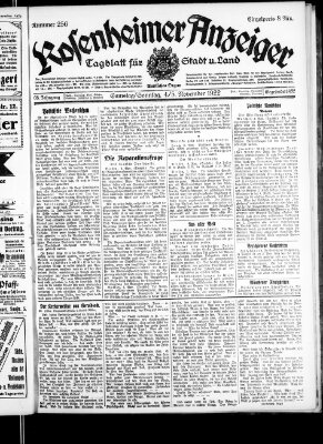 Rosenheimer Anzeiger Sonntag 5. November 1922