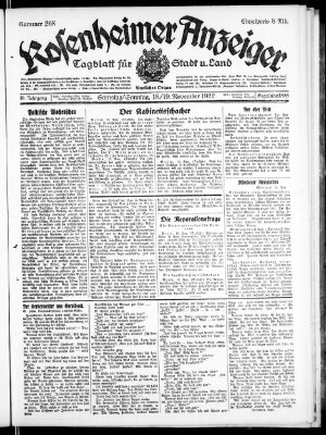 Rosenheimer Anzeiger Samstag 18. November 1922