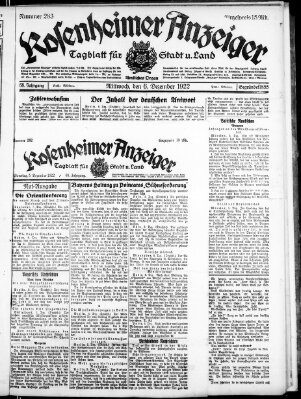 Rosenheimer Anzeiger Dienstag 5. Dezember 1922