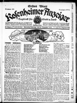 Rosenheimer Anzeiger Sonntag 31. Dezember 1922