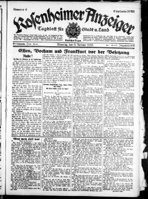 Rosenheimer Anzeiger Dienstag 9. Januar 1923