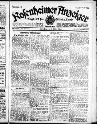 Rosenheimer Anzeiger Dienstag 6. März 1923