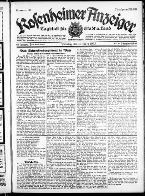 Rosenheimer Anzeiger Dienstag 13. März 1923