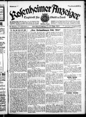 Rosenheimer Anzeiger Sonntag 18. März 1923