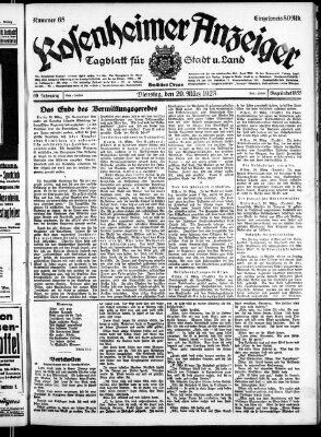 Rosenheimer Anzeiger Dienstag 20. März 1923