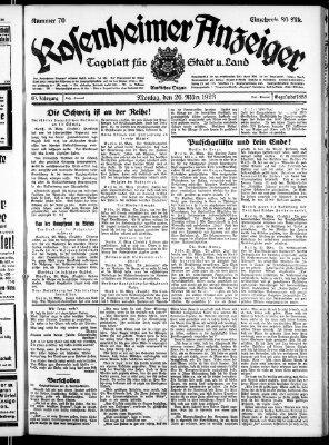 Rosenheimer Anzeiger Montag 26. März 1923