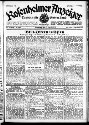 Rosenheimer Anzeiger Dienstag 3. April 1923