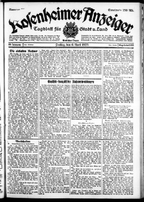 Rosenheimer Anzeiger Freitag 6. April 1923