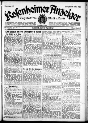 Rosenheimer Anzeiger Mittwoch 11. April 1923