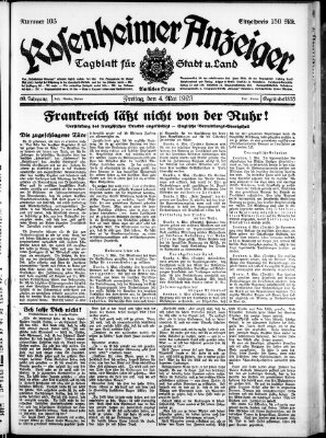 Rosenheimer Anzeiger Freitag 4. Mai 1923