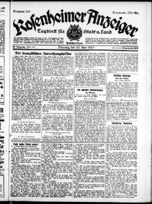 Rosenheimer Anzeiger Dienstag 26. Juni 1923