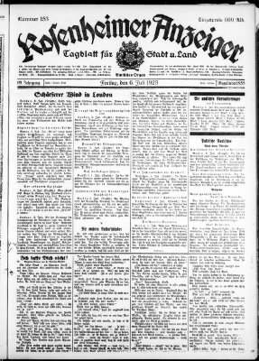 Rosenheimer Anzeiger Freitag 6. Juli 1923