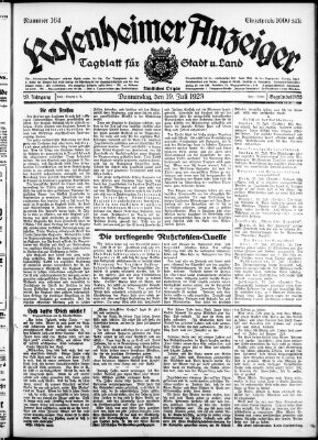 Rosenheimer Anzeiger Donnerstag 19. Juli 1923