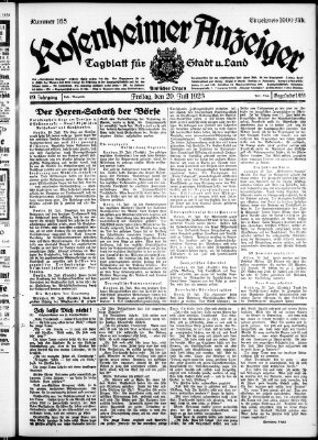 Rosenheimer Anzeiger Freitag 20. Juli 1923