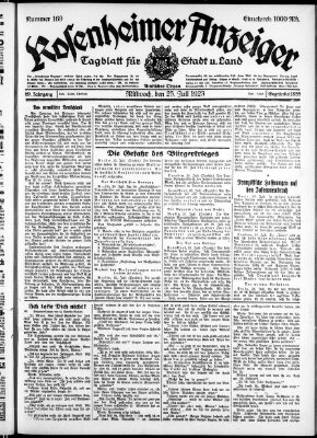 Rosenheimer Anzeiger Mittwoch 25. Juli 1923