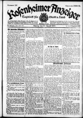 Rosenheimer Anzeiger Montag 27. August 1923