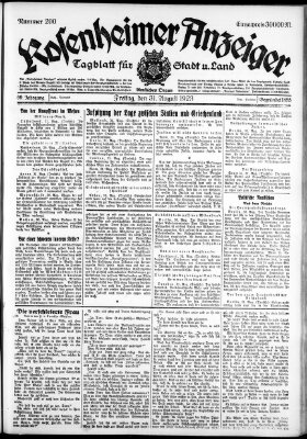 Rosenheimer Anzeiger Freitag 31. August 1923