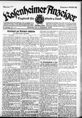 Rosenheimer Anzeiger Dienstag 4. September 1923