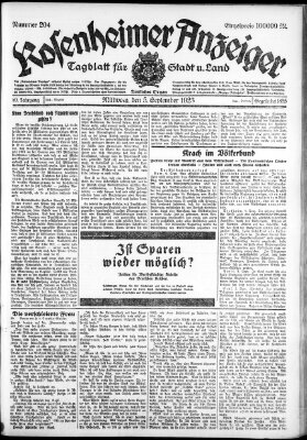 Rosenheimer Anzeiger Mittwoch 5. September 1923