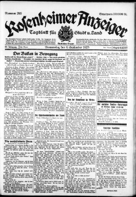 Rosenheimer Anzeiger Donnerstag 6. September 1923