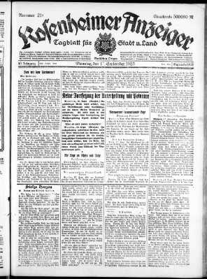 Rosenheimer Anzeiger Montag 17. September 1923