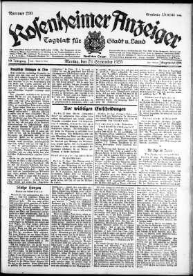 Rosenheimer Anzeiger Montag 24. September 1923