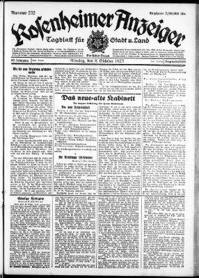 Rosenheimer Anzeiger Montag 8. Oktober 1923