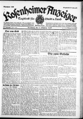 Rosenheimer Anzeiger Mittwoch 17. Oktober 1923