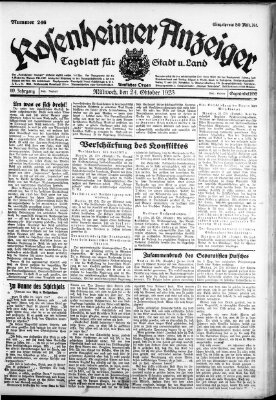 Rosenheimer Anzeiger Mittwoch 24. Oktober 1923