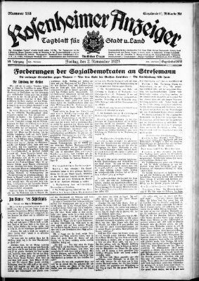 Rosenheimer Anzeiger Freitag 2. November 1923