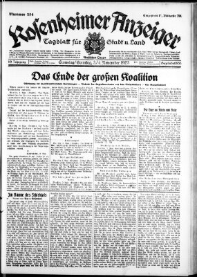 Rosenheimer Anzeiger Sonntag 4. November 1923