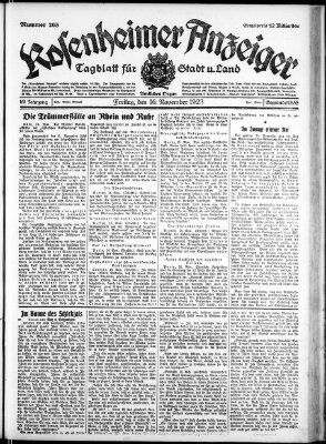 Rosenheimer Anzeiger Freitag 16. November 1923