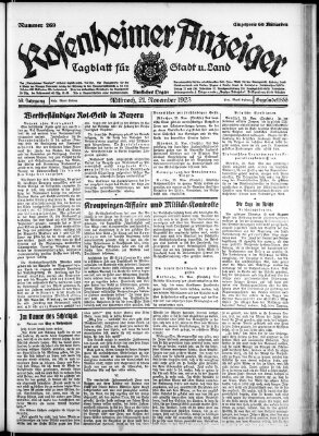 Rosenheimer Anzeiger Mittwoch 21. November 1923