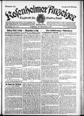 Rosenheimer Anzeiger Mittwoch 28. November 1923