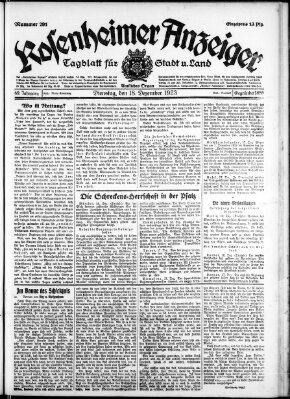 Rosenheimer Anzeiger Dienstag 18. Dezember 1923