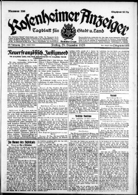 Rosenheimer Anzeiger Freitag 28. Dezember 1923