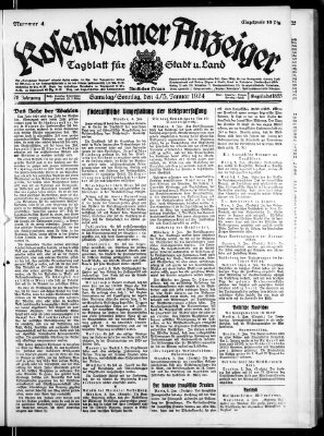 Rosenheimer Anzeiger Samstag 5. Januar 1924