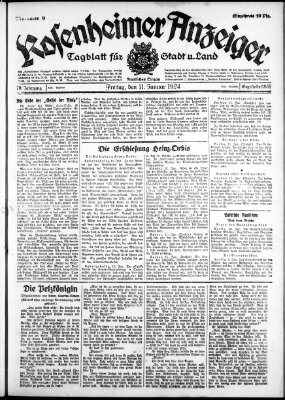 Rosenheimer Anzeiger Freitag 11. Januar 1924